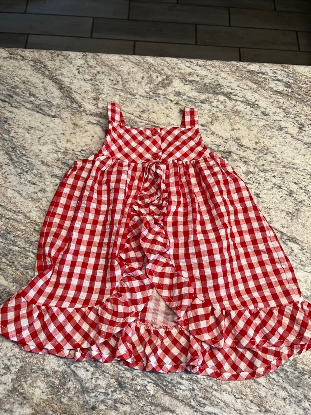 Nanette Kids Red Gingham Cupcake Applique Dress & Navy Shorts Set Preloved 3T - Picture 4 of 8